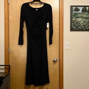 Old Navy Fit & Flare Twist-Front Cutout Midi Dress (NWT)
